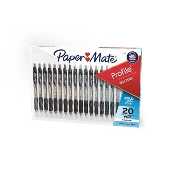 Paper Mate Ballpoint Pen, Profile Retractable Pen, Bold Point 1.4mm, Black,  20 Count -  Australia