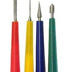 4pc diamond bead reamer set,includes cone,cylinder with cone head,tapered & poi