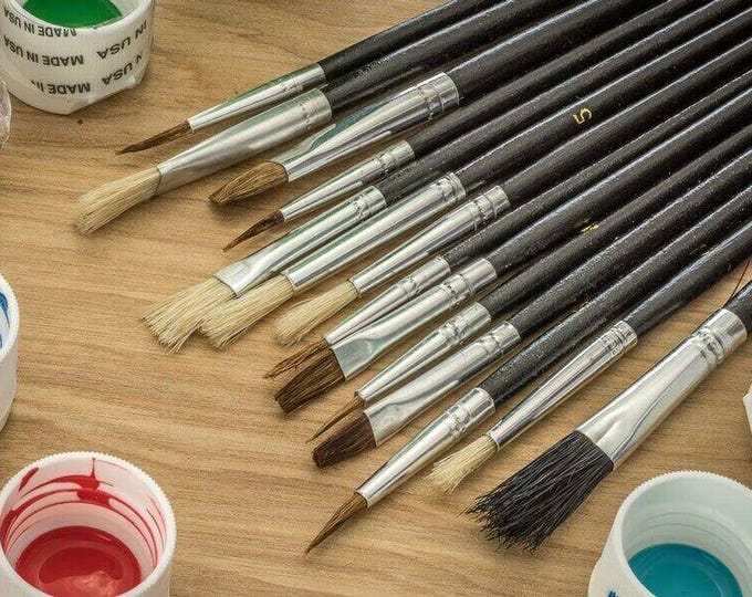 15pc/artist brush set with natural bristles,7"-10"