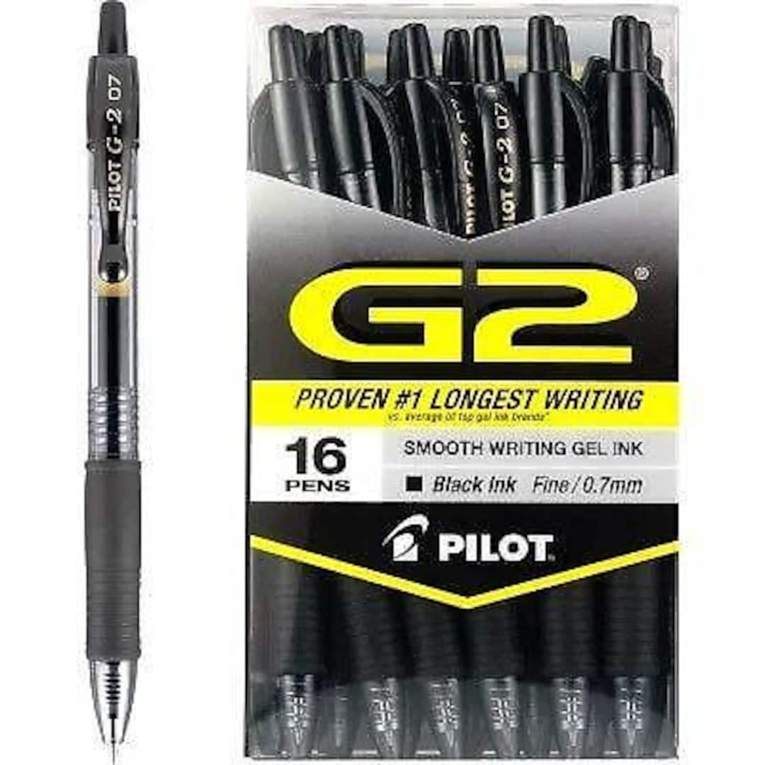 Pilot G2 Retractable Roller Ball Gel Pens, Black Color (fine, 16