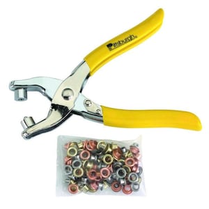 Grommet pliers with 100 grommets