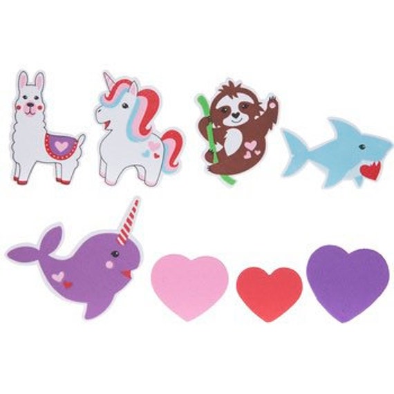 Valentine Animals & Hearts Foam Stickers 