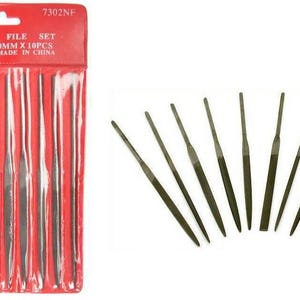 10pc premium quality needle file set ,fine cut (3mm x 140mm )