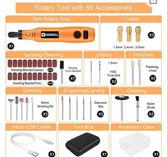 Great Choice Products Cordless Rotary Mini Tool Kit Lithium-Ion Battery Powered 3 Speed 40 Accessories