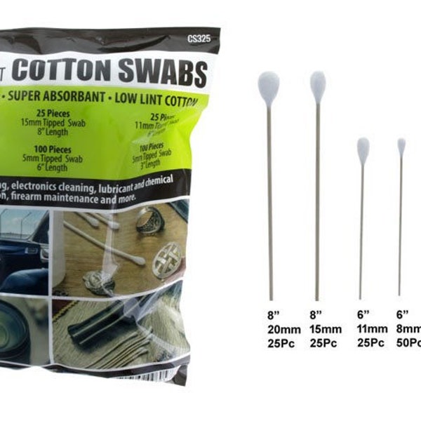 325Pcs in Bag - 6” & 8” Assorted Cotton Swabs W/Wood Handle