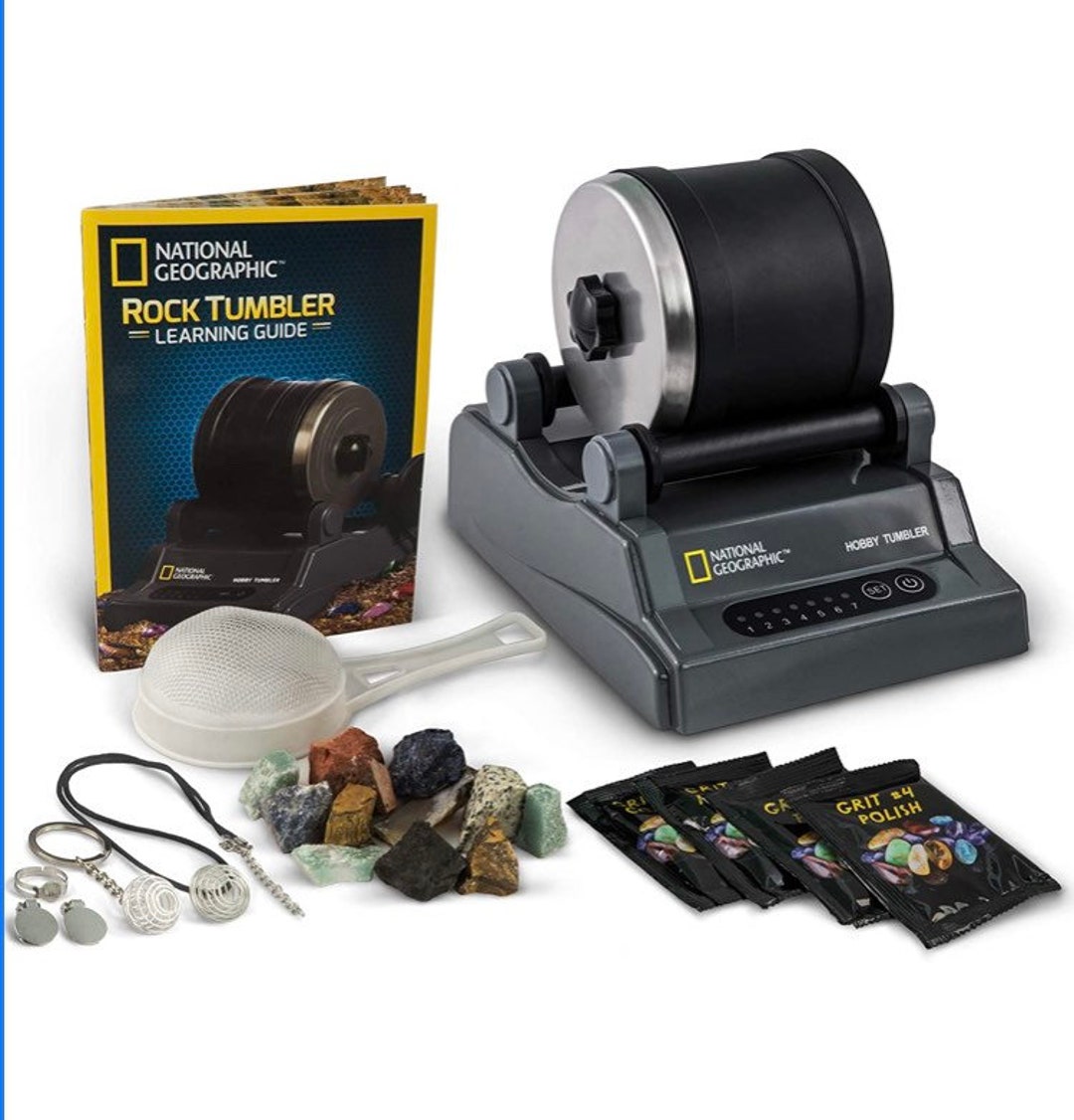 Rock Polisher with Rough Gemstones Rock Tumbler Kit Great Science