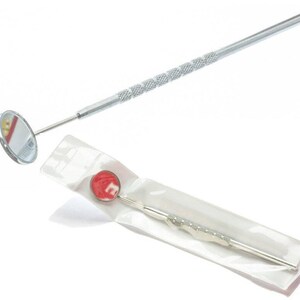 7” stainless steel inspection mirror in pouch