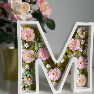 Letras preenchíveis de A a Z | Inspiradas na natureza | Letras decorativas | Letras de madeira | Quarto infantil | Decoração de sala de jogos | Presente para bebê | Iniciais | Flores
