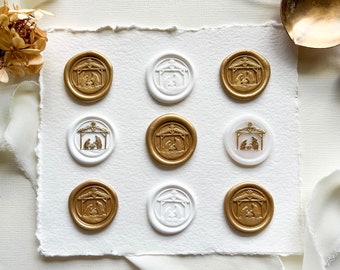 Christmas Wax Seal For Christmas Cards Gold Wax Seal Gold and White Christmas Decor for Party Place Card