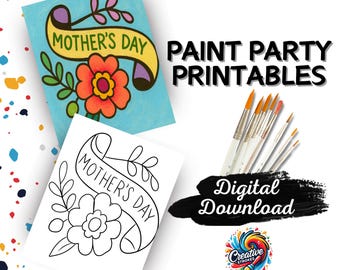 Kit para pintura em tela para o Dia das Mães (download digital)