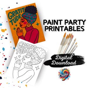 Radiant Faith Paint Party Printable, Black History Paint Night, DIY Canvas Painting, Digital Download, Afrocentric Art, Paint and Sip Kit