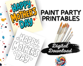 Kit para pintura em tela para o Dia das Mães (download digital)