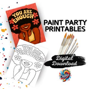 Radiant Faith Paint Party Printable, Black History Paint Night, DIY Canvas Painting, Digital Download, Afrocentric Art, Paint and Sip Kit