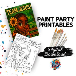 Radiant Faith Paint Party Printable, Black History Paint Night, DIY Canvas Painting, Digital Download, Afrocentric Art, Paint and Sip Kit