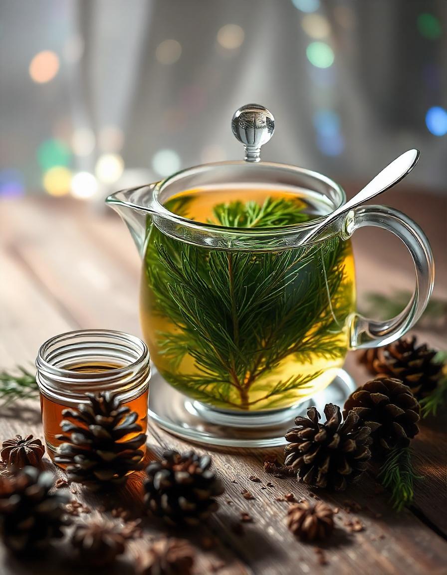 Organic fresh pine needle tea, suramine herb, loose leaf tea, suramina