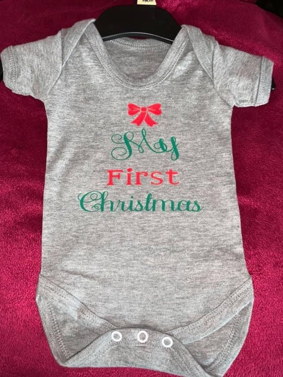 baby's 1st christmas sleepsuits