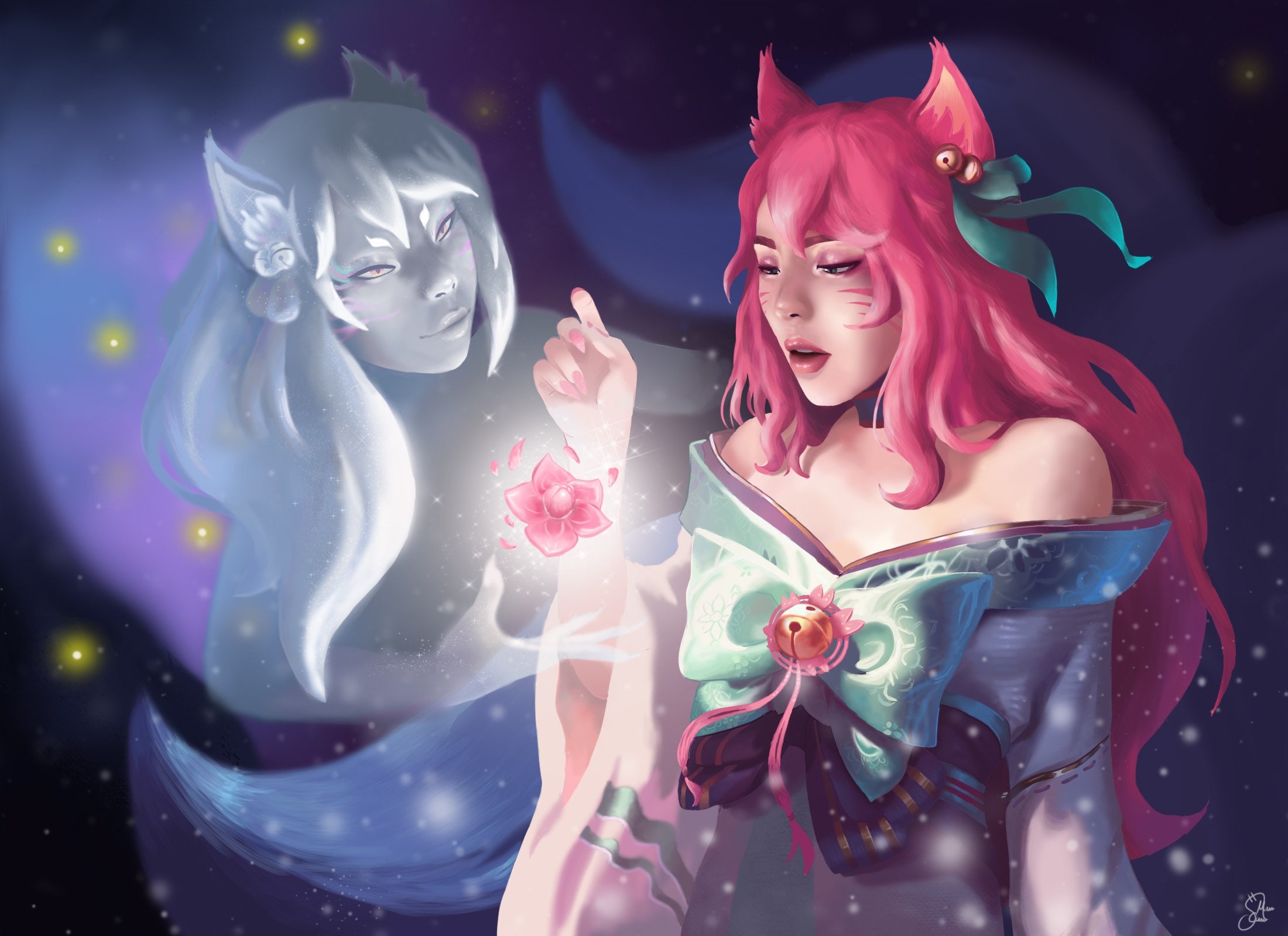 Spirit Blossom Ahri Art Print League of Legends - Etsy New Zealand