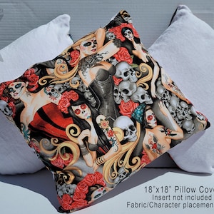 Burlesque | Throw Pillow Cover 18&quot;x18&quot; | Linen backed zippered cover