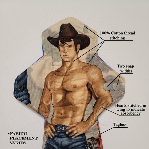 Cowboy Pinup Men | Cloth Menstrual Pad