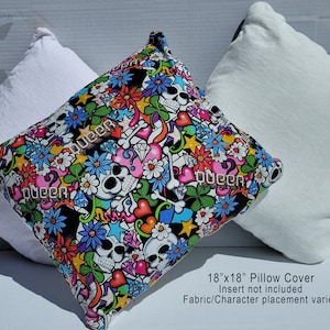 Queer Street | Throw Pillow Cover 18&quot;x18&quot; | Linen backed zippered cover
