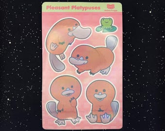 Platypus Sticker Sheet, Cute Animal Decals