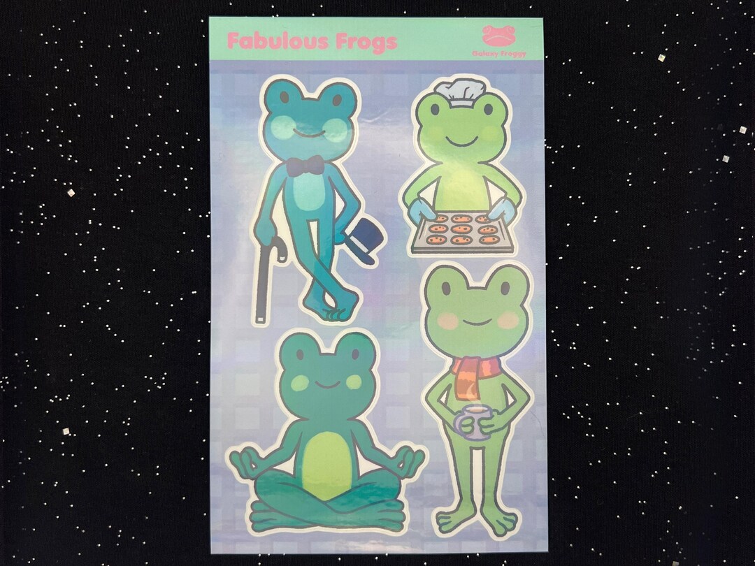 Frog Sticker Sheet, Cute Vinyl Animal Decals - Etsy