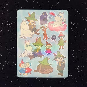 Moomin Sticker Sheet: Handmade Vinyl Laminate Stickers