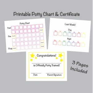 Potty Training Sticker Chart and Certificate - Pink