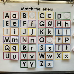 Upper Case to Lower Case Alphabet Matching - Learning Binder Page