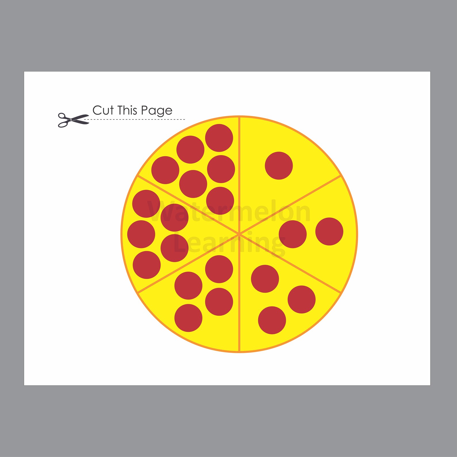 Pepperoni Pizza Counting Learning Binder Page Etsy