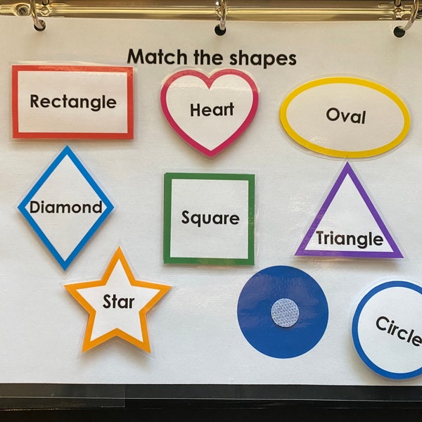 Shape Match - Learning Binder Page