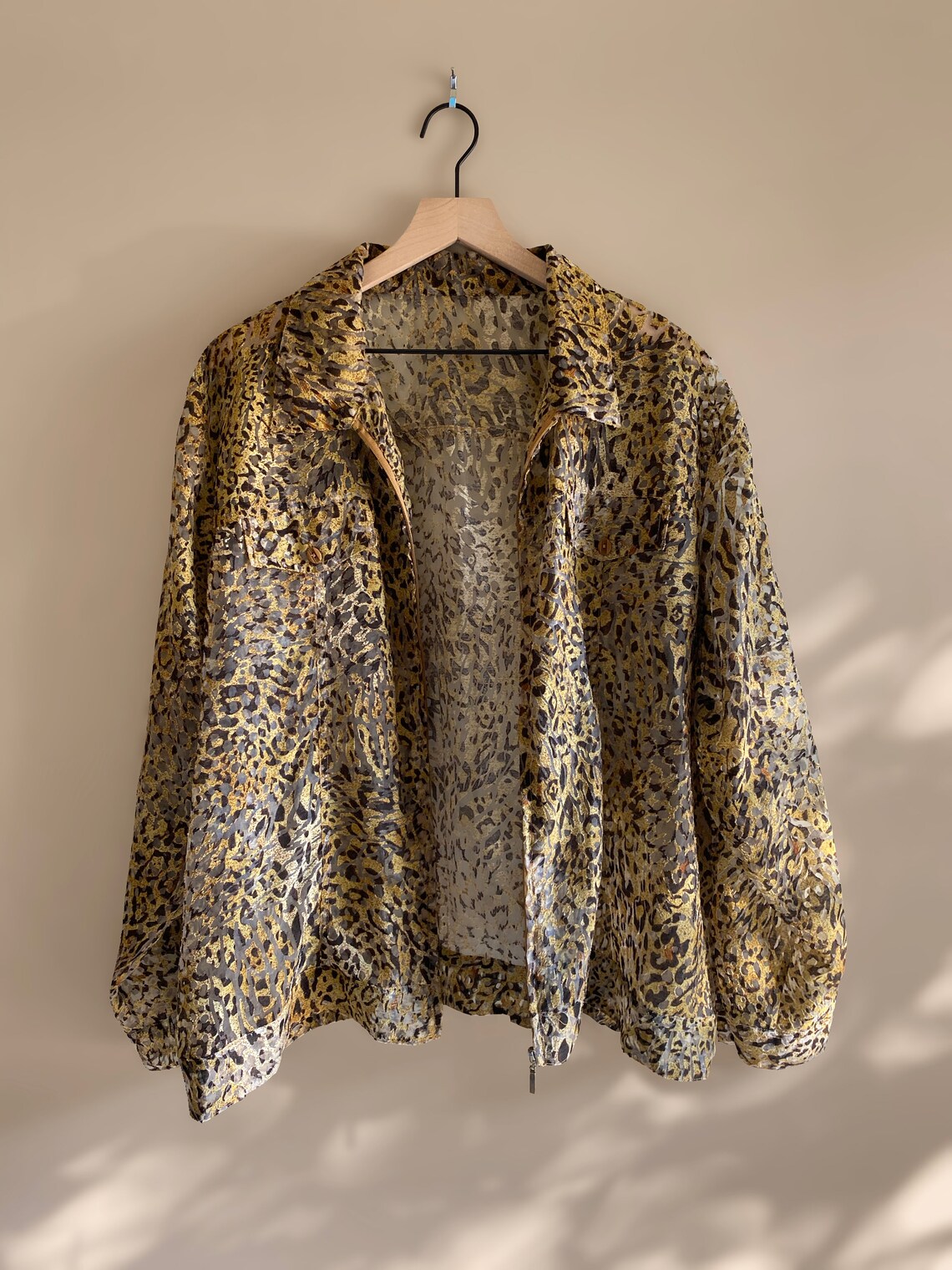 Vintage Leopard Print Sheer Burnout Jacket | Etsy