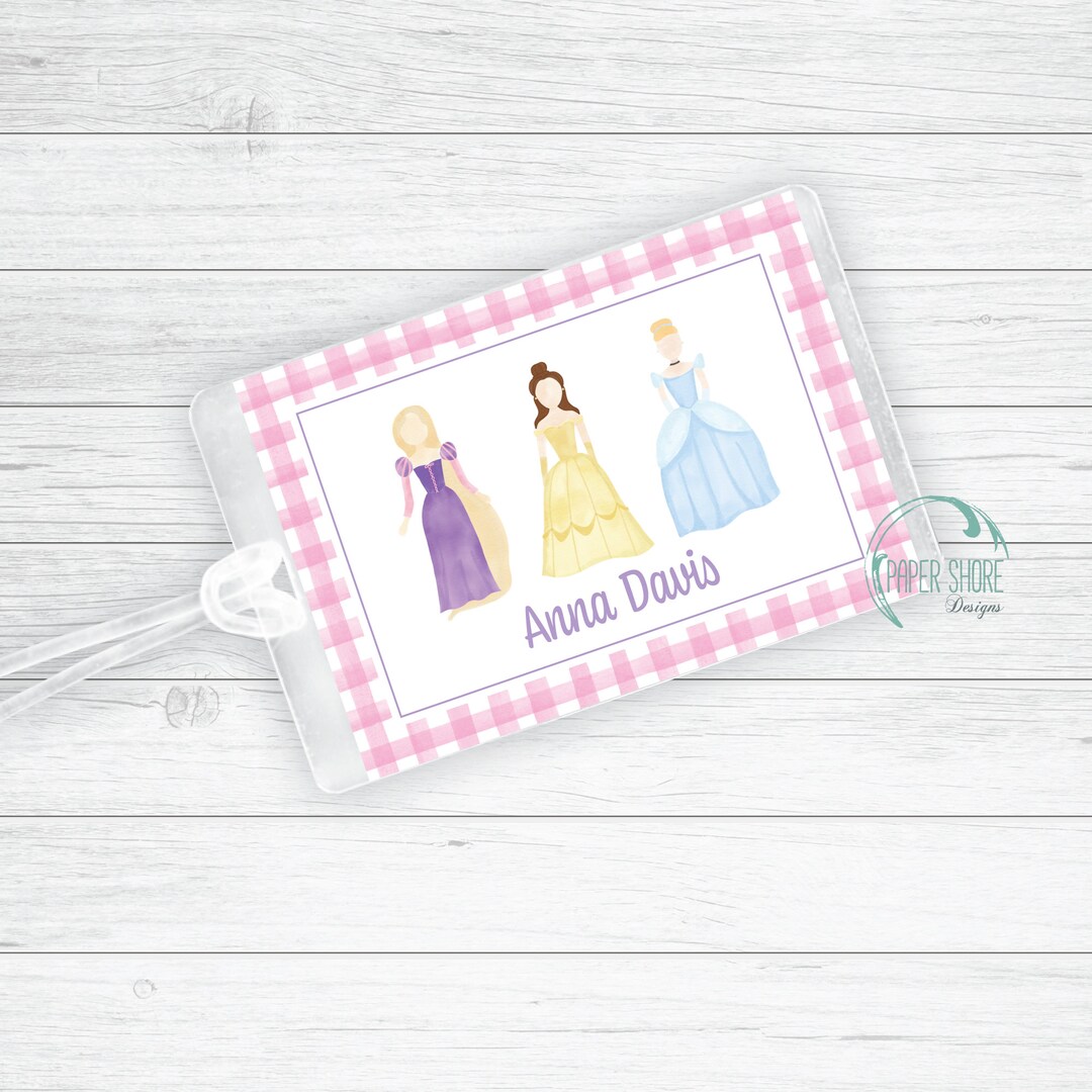 Personalized Princess Luggage Tag // Beach Bag Tag // Pool Bag Etsy