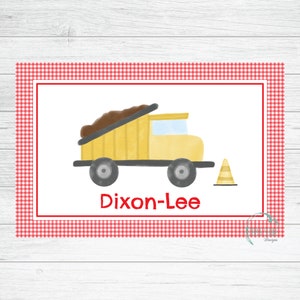 Personalized Construction Placemat