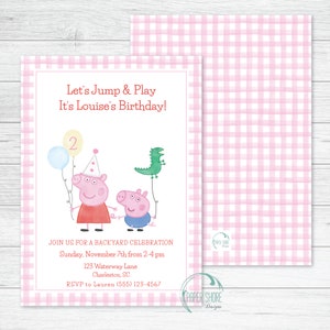 Watercolor Pig Birthday Invitation