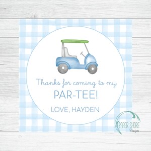 Watercolor Golf Birthday Enclosure Card / Favor Tag