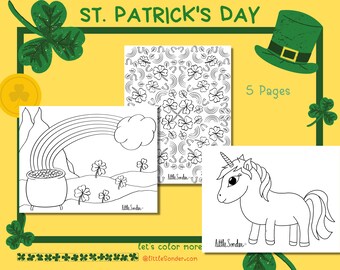 Luck of the Irish: Gnome Coloring Pages for Kids | 5 Pot o' Gold Coloring Pages | March Madness & St. Paddy's Day all in one coloring sheets