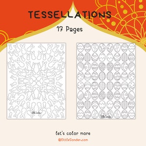 17 Pages of Tessellations, Endless Coloring Fun, Download & Print Coloring Sheets image 6