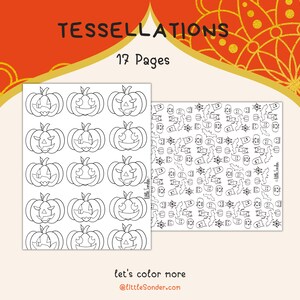 17 Pages of Tessellations, Endless Coloring Fun, Download & Print Coloring Sheets image 7