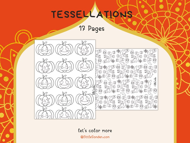 17 Pages of Tessellations, Endless Coloring Fun, Download & Print Coloring Sheets image 7