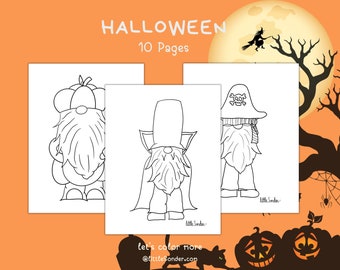 HALLOWEEN Fun Coloring Pages, Instant Download Kids Coloring Sheets, Color with Procreate