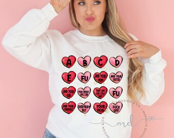 ABCDEF You Valentines T-Shirt: Anti Vday Crewneck