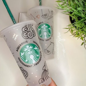 Personalized Zodiac Starbucks Cup | Reusable Venti Cold Cup | Horoscope Lover | Perfect Gift Any Friend