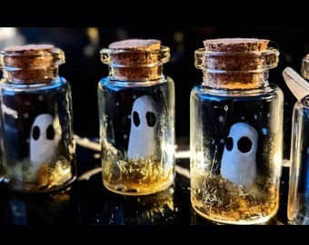 Tiny Clay Ghost Terrariums, Handmade, Clay, Grass, Gothic Home, Unique, Spooky gift, Gothic gift, Adopt a Ghost, Adoption Form, Small gift