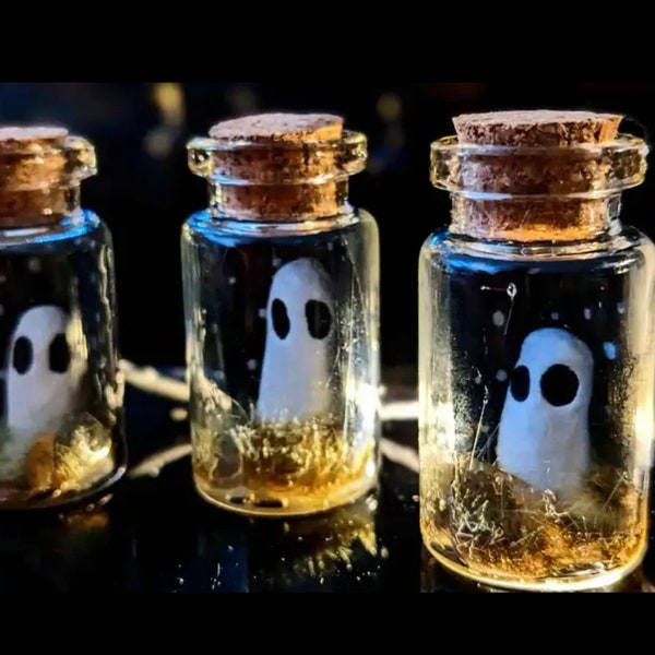 Tiny Clay Ghost Terrariums, Handmade, Clay, Grass, Gothic Home, Unique, Spooky gift, Gothic gift, Adopt a Ghost, Adoption Form, Small gift