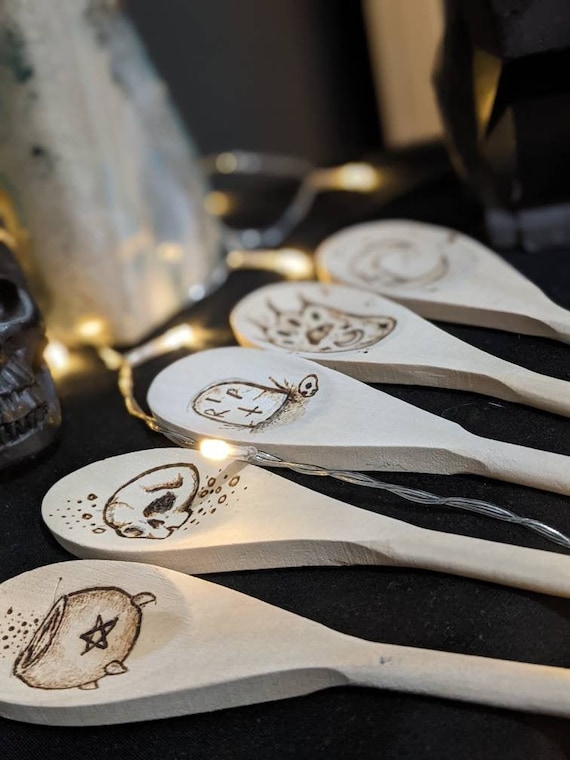 Pyrography Wooden Spoons Kitchen Witch Witch Gifts Altar Etsy
