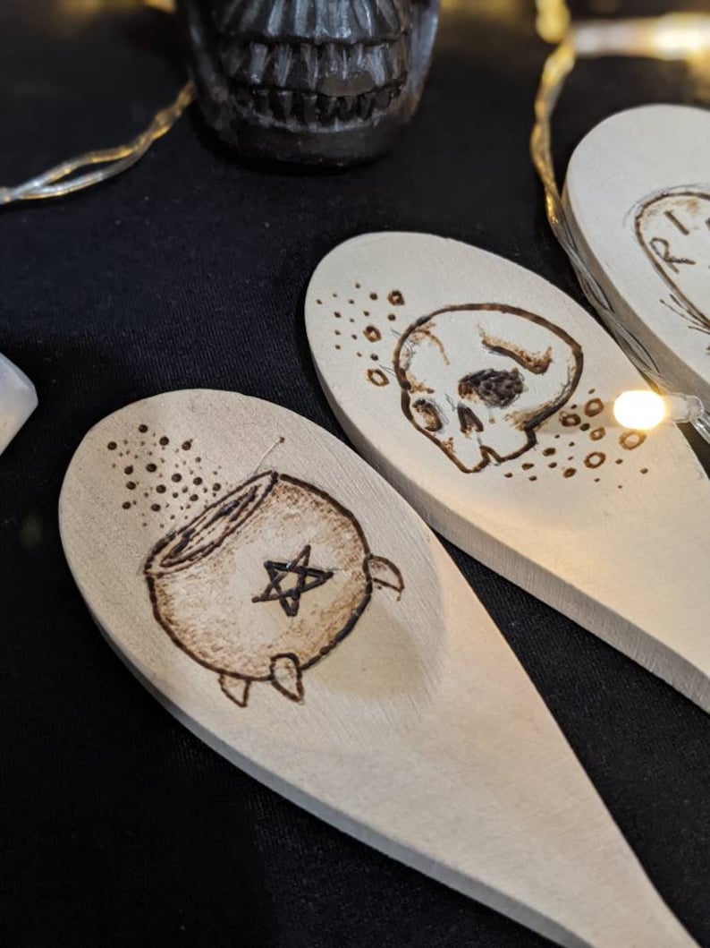 Pyrography Wooden Spoons Kitchen Witch Witch Gifts Altar - Etsy