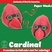 Cardinal, Paper Mask, North American Animal, Printable, Paper Craft ...