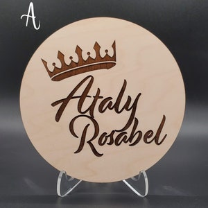 Crown Hospital Baby Name Sign \ Baby Name Announcement \ Wooden Baby Name Sign \ Newborn Announcement \ Baby Announcement \ Baby photo prop