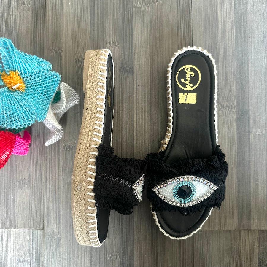 Ojo Turco Ojotas Bordadas Con Perlas Pulsera Ojo Turco